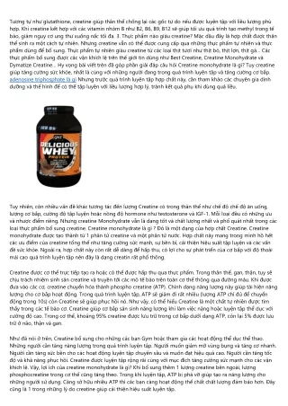 Creatine Monohydrate Là Gì Và Có Tác Dụng Như Thế Nào? Creatine Monohydrate Là G