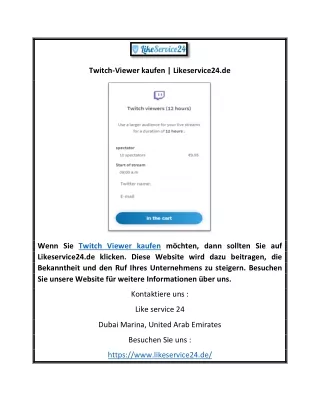 Twitch-Viewer kaufen | Likeservice24.de