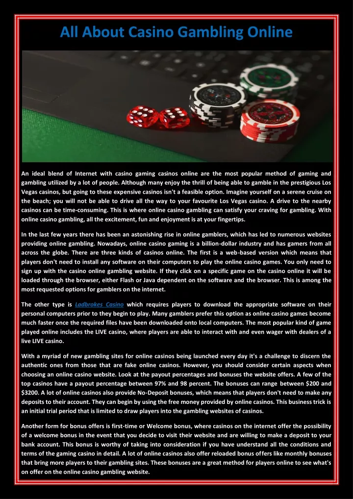 all about casino gambling online