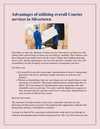 advantages of utilizing overall courier services