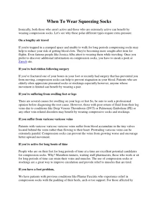 when to wear squeezing socks