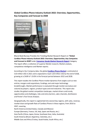 global cordless phone industry outlook 2022