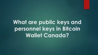 what are public keys and personnel keys in bitcoin wallet canada