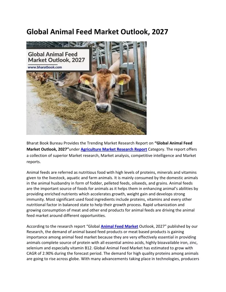 global animal feed market outlook 2027