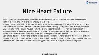 Nice Heart Failure | Nice Guidelines Heart Failure | A4 Medicine