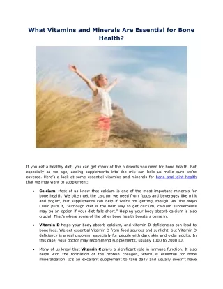 what vitamins and minerals are essential for bone