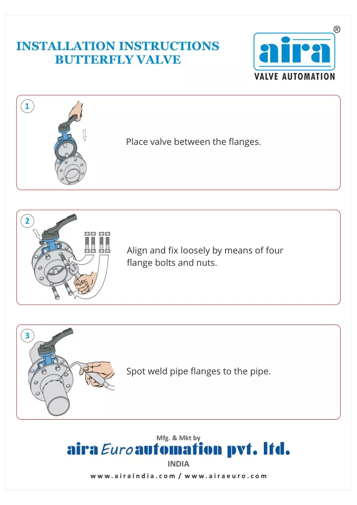 installation instructions butterfly valve