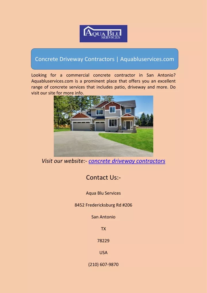 concrete driveway contractors aquabluservices com