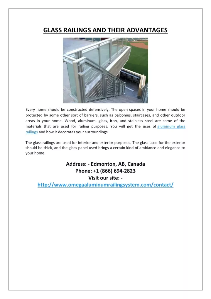 glass railings and their advantages