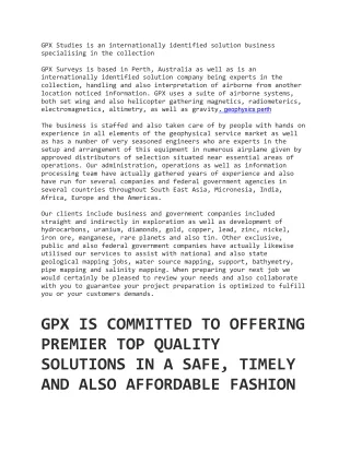 GPX Studies is an internationally identified solution business specialising in the collection