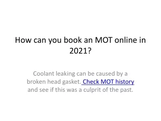 how can you book an mot online in 2021