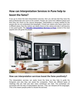 How can Interpretation Services in Pune help to boost the fame