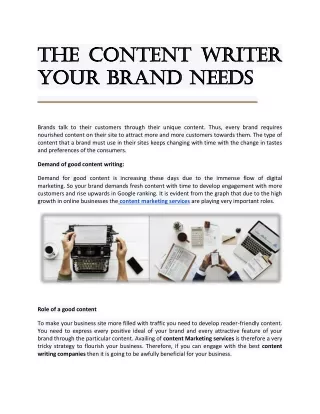 the content writer the content writer your brand