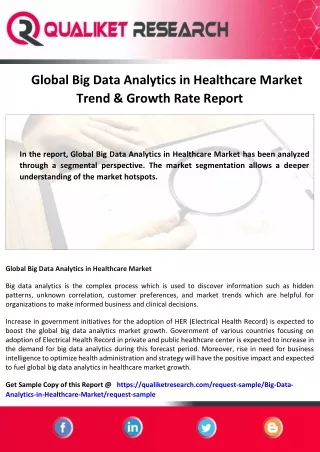 Global Big Data Analytics in Healthcare Market
