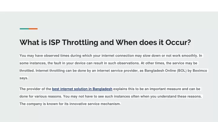 what is isp throttling and when does it occur