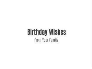 birthday wishes from your family