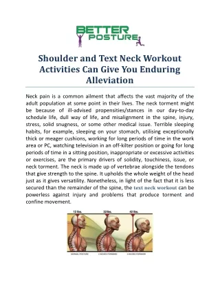 Shoulder and Text Neck Workout Activities Can Give You Enduring Alleviation