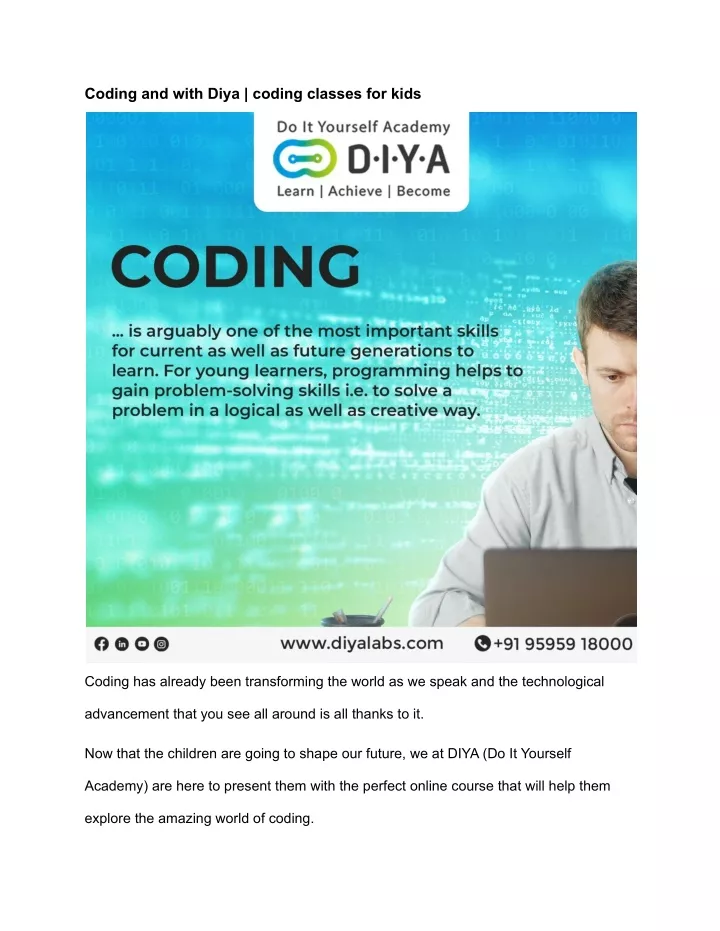 coding and with diya coding classes for kids