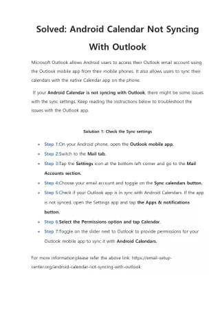 Android Calendar Not Syncing With Outlook