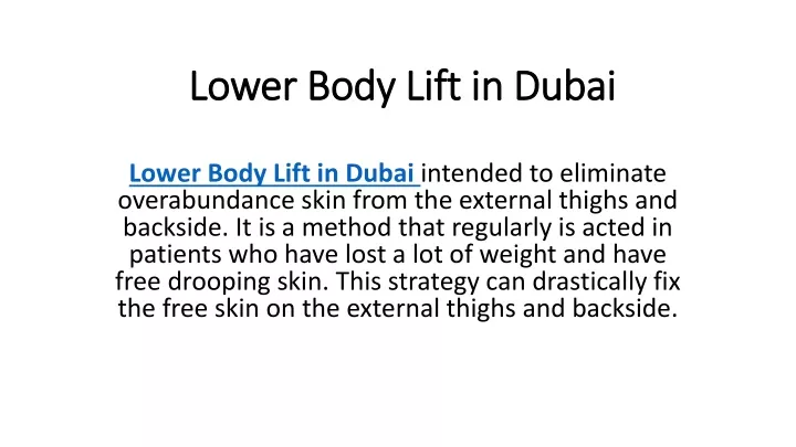 lower body lift in dubai