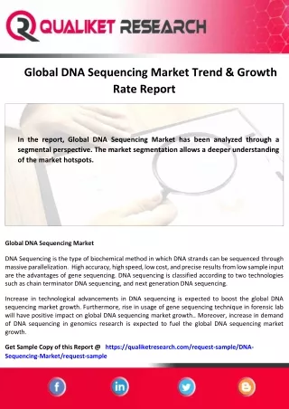Global DNA Sequencing Market