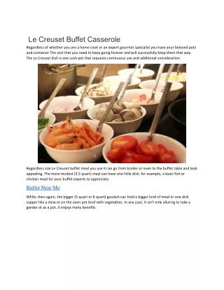 le creuset buffet casserole