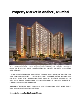 Property Market in Andheri, Mumbai