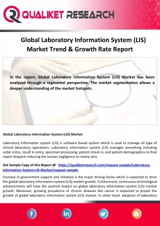 Global Laboratory Information System (LIS) Market
