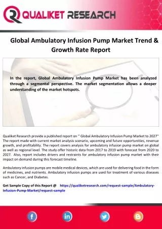 Ambulatory infusion pump market
