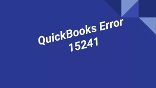 How to Resolve QuickBooks Error 15241