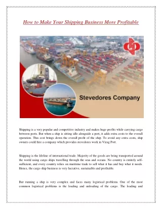 how to make your shipping business more profitable
