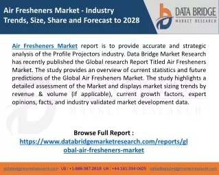Air Fresheners Market Comprehensive Analysis-2021 to Witness Huge Growth By 2028