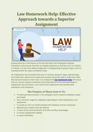 Law Homework Help- Effective Approach towards a Superior Assignment
