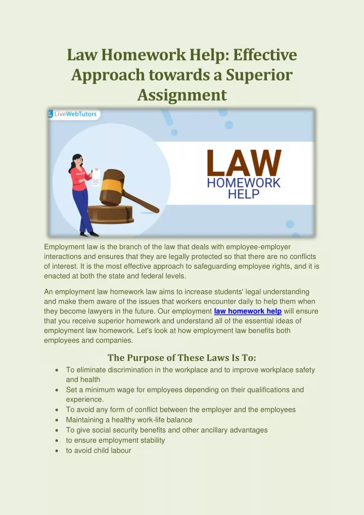 law homework help effective approach towards