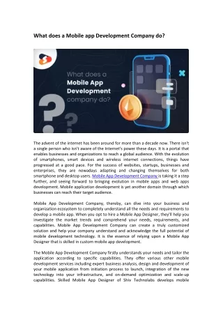 what does a mobile app development company do