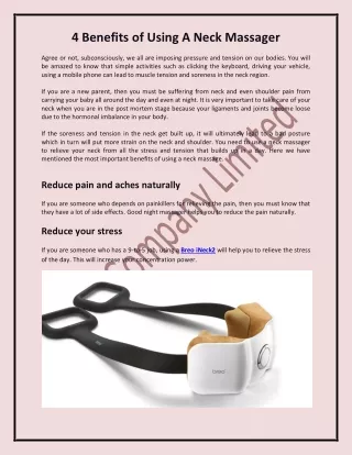 4 benefits of using a neck massager