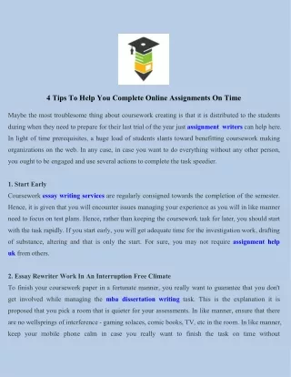 4 tips to help you complete online assignments