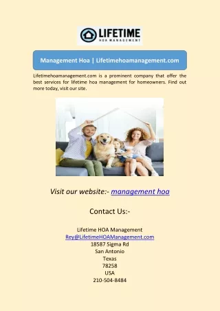management hoaManagement Hoa | Lifetimehoamanagement.com