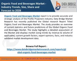 Organic Food and Beverages Market Import-Export Details, Production Information