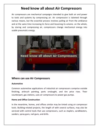 Air Compressor Manufacturers Parth Compressor`