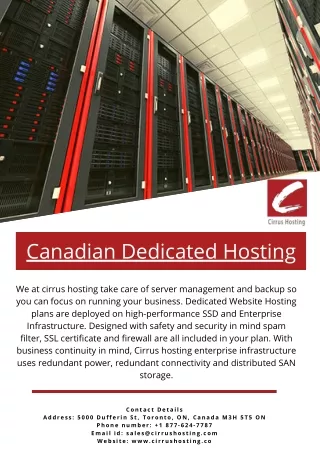 canadian dedicated hosting