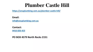 plumber castle hill