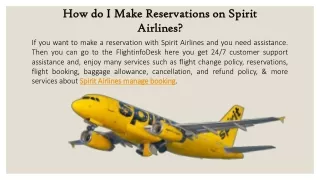 how do i make reservations on spirit airlines