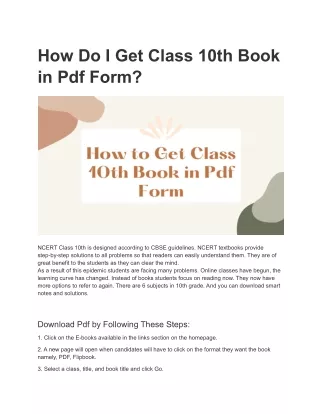 how do i get class 10th book in pdf form