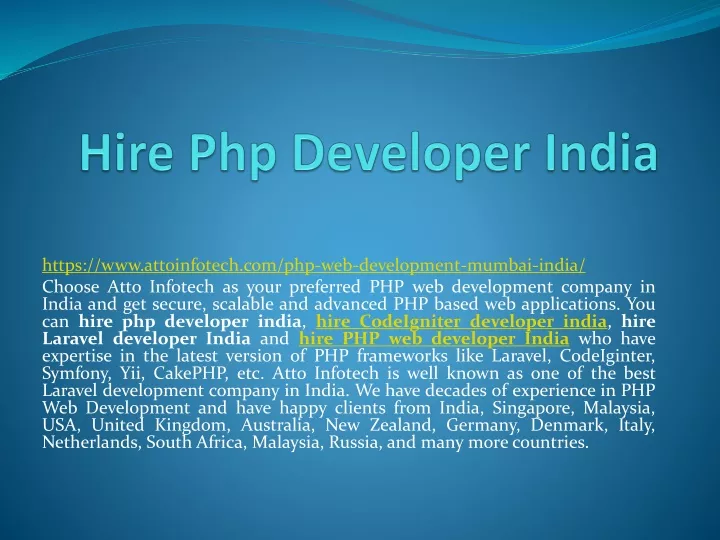 hire php developer india