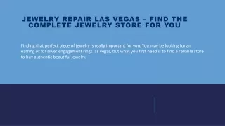 Jewelry Repair Las Vegas