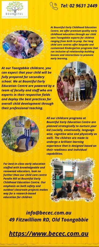 Help Your Child Have The Greatest Start In Life At Our Toongabbie Child Care Centre