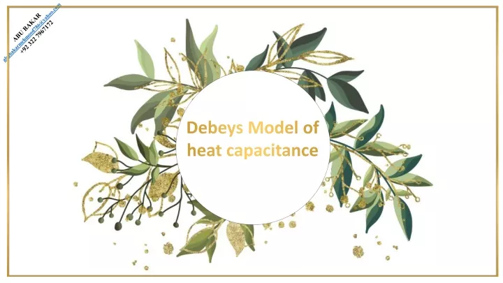 debeys model of heat capacitance