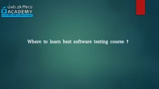 Where to learn best-software course