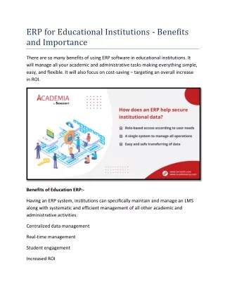 erp for educational institutions benefits